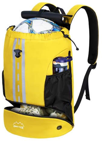 Wasserdicht Rucksack mit Kordelzug Sportrucksack mit Schuhfach Multifunktionaler Tagesrucksack mit Trocken-Nass Separat für Gym Yoga Schwimmen Strand Tanzen Basketball Volleyball Fußball Tasche