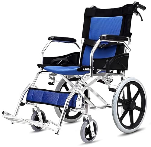 DYHQQ Fauteuil Roulant De Transport Pliant Durable Fauteuils Roulants D'accompagnateur Et De Transport Avec Roues De 16 Pouces, Facile À Voyager, Pour Les Personnes Âgées Et Les Enfants