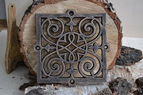Euro SEZAM Grille de ventilation en fonte 20,50 x 1 x 20,50 cm pour poêles à carrelage, bois et cheminées à air chaud pour four