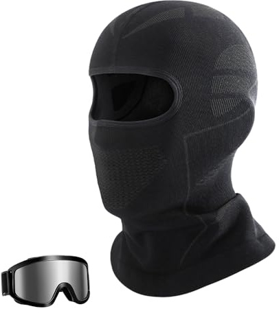 Balaclava vinter med skyddsglasögon, vinter balaclava skidmask, vindtät varm stormmask, ansiktsmask för cykling, skidåkning, motorcykel, utomhussporter för män och kvinnor
