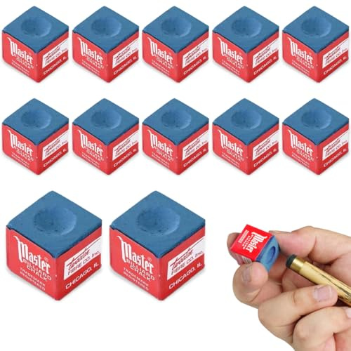 CATOR 12 Pièces Snooker Piscine Grasse Sèche Craie Billard Table de Billard antidérapant Craie Intérieur Sport Accessoires Nouveau Bleu Billard Billard Craie Cue Chalk