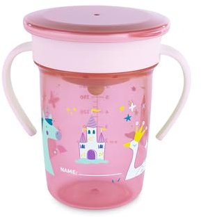 Miniland – 360º Trinklernbecher für Babys, Auslaufsicher mit Griffen und Deckel, Spülmaschinengeeignet, BPA-frei, 270ml (Fantasy)