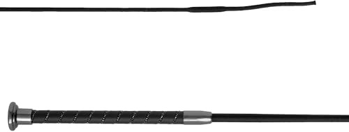Start Elegante fusta de doma con cristales, para mujeres y jóvenes, resistente al agua y ligera, fusta de doma con mango de PVC, oro rosa o cromo (negro, 100)