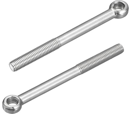QUARKZMAN 4Pcs Bulloni Ad Occhio M12 X 140mm, 304 Acciaio Inossidabile Bullone Spalla Oscillante Per Macchinari Anello Sollevamento Per Valvole Saracinesca Tubazioni, Argento
