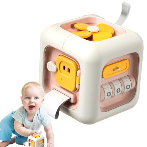 Trochate Kids Busy Activity Cube,Fine Motor Skills Educational Travel Game | Busy Activity Cube Toys,for Children Boys Girls Birthday Holiday Festive Airplane