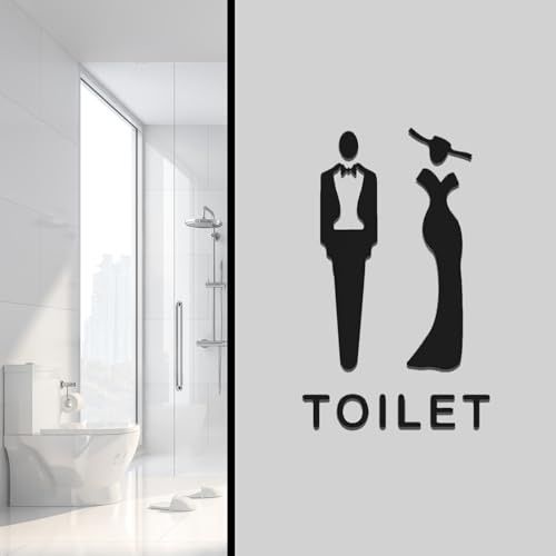 YALiya Cartel Aseos, Cartel Wc, Toilet Directional Sign, Carteles para Aseos, Aptos para Restaurantes, Ferias, Aseos, Centros Comerciales y Señalización de las Puertas de los Aseos Hombres y Mujeres