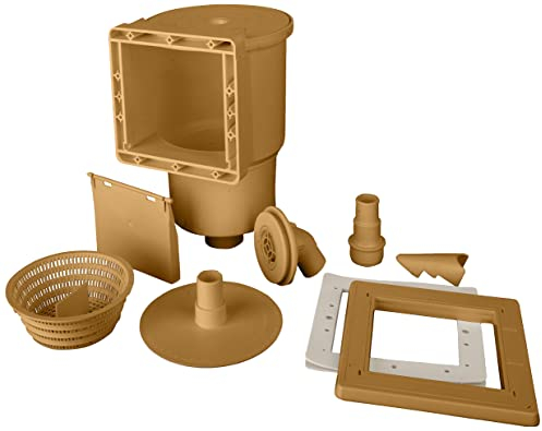 Gre AR100W - Skimmer zur Reinigung und Wasseraufbereitung von Standardpools + Einlassventil. Filtersystem für Pools, Farbe Braun, 27 x 22 x 35 cm