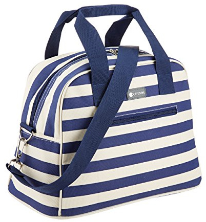 KitchenCraft The Great Outdoors 'Lulworth' Nautisch gestreifte Kühltasche, Blau / Weiß, 11.5 L