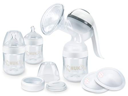 NUK Nature Sense Still-Set, mit Handmilchpumpe und Flaschen, weiß