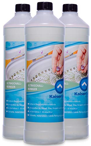 KaiserRein Profi Ultraschallreiniger 3 x 1 = 3L Konzentrat flüssig Ultraschallbad Reiniger für Ultraschallgerät Flüssigkeit für alle Materialien Uhren, Schmuck, Brillen, Sonnenbrillen