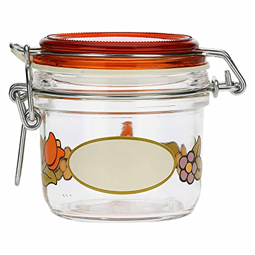 THUN - Barattolo Ermetico in Vetro con Girasole e Farfalla - Giallo - Arredo Casa, Cucina - Idea Regalo - Linea Country - Vetro - 200 ml; h 8,9 cm; ⌀ 8 cm