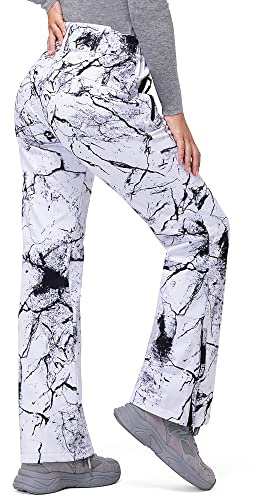 33,000ft Damen Skihose Outdoorhose Wasserdicht Winddichte Softshellhose Warme Gefütterte Trekkinghose Atmungsaktive Schnelltrocknende Thermohose Wanderhose Winter Ski Pants Women Rissgrau 34 * 29L