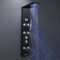 OUGOO LED Shower Panel with Faucet and Temp Display, 5 Modes: Rainfall, Waterfall, Massage Jets, Hand Shower, Bathtub Spout, 304 Stainless Steel