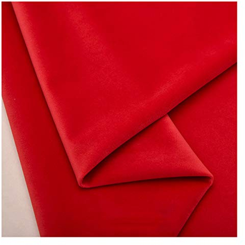 NIANTONG Tessuto in Velluto al Metro 145x100cm Materiale in Velluto a Tinta Unita Morbido per Cucire Artigianato Fai-da-Te, Decorazioni, Cuscini(Color:Rosso)