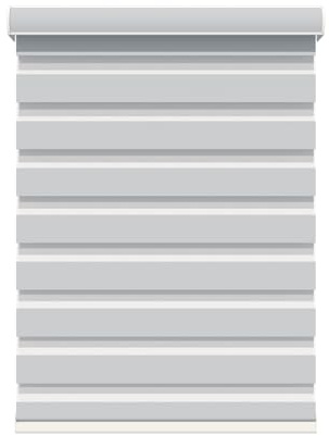 Zebra Blinds for Windows Cordless Zebra Roller Blinds and Shades Dual Layer Blackout Roller Shades Light Filtering and Privacy Custom Sizes for Home Decor (Blackout Gray)