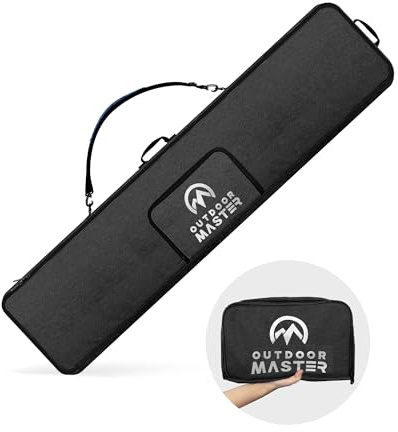 OutdoorMaster Snowboard Bag - 900D Water Resistant Snowboard Travel Bag with Shoulder Strap, Foldable Storage Design - Black, M