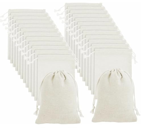 Zocipro 26Pcs Bolsas de Yute 13 x 18cm, Bolsas de Lino con Cordón, Pequeña Bolsa de Arpillera para Regalo, Joyeria, Calendario de Adviento, DIY, Bodas, Fiesta, Navidad