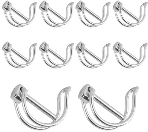 Clavija Partida Tubular,10 Pasadores Plegables de 6 x 45 mm con Cierre a Presión, Pasador de Bloqueo, para Jardín de Césped de Granja