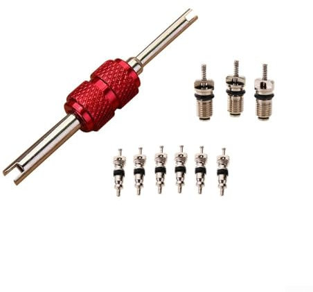 9 Noyaux de valve de climatisation de voiture avec 1 outil de démontage pour l'entretien du véhicule