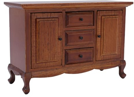 KENANLAN Armoire de Maison de Poupée, Meubles Fonctionnels Miniatures en Bois de Bouleau, Décor de Salon pour Maisons de Poupée à L'échelle 1:12