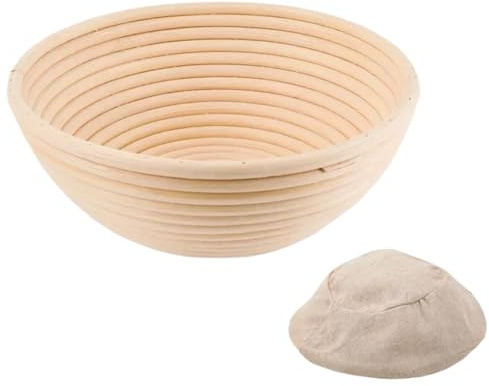 Cesta de mimbre for fermentación masa, cesta ovalada for Para Masa(Round 20X8cm)