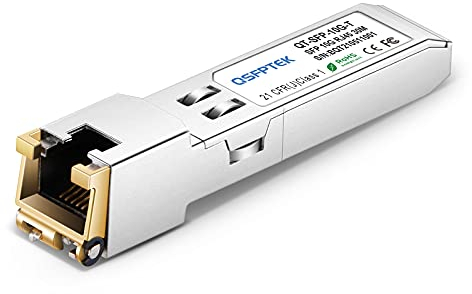 QSFPTEK 10GBASE-T SFP+ Copper RJ45 Module, 10Gb SFP+ to RJ 45 mini gbic Transceiver for Cisco SFP-10G-T-S, Ubiquiti UF-RJ45-10G, Netgear, D-Link, Supermicro, Mikrotik, Other Open Switches, up to 30m
