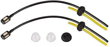 2 Pieces Universal Fuel Line Fuel Hose Trimmer Brush Cutter Lawn Mower Replacement with Filter Primer Lamp Assy for Strimmer Garden Machine Assembly