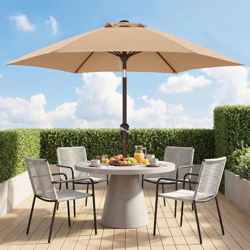 ABCCANOPY 230cm Ombrellone da Esterno Idrorepellente - Ombrellone da Giardino Ombrellone da Mercato, Khaki