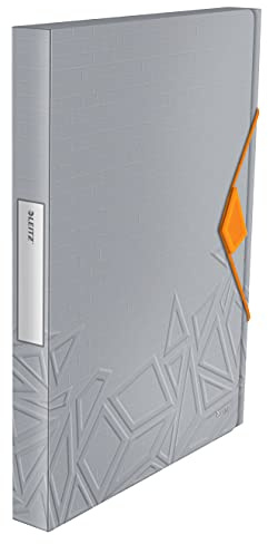 Leitz Urban Chic Ablagebox, Für bis zu 250 Blatt in A4 Format, Gummizugverschluss, Polypropylen, Grau, 39480088