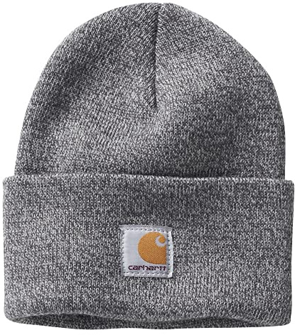 Carhartt Kid's CB8983 Knit Beanie - Youth One Size Fits All - Light Grey/Dark Grey