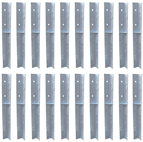 Fatmoose SolidRoot Lot de 20 ancrages d'angle en Acier galvanisé à Chaud pour Tours de Jeu, balançoires, Maisons sur pilotis