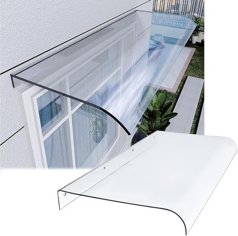 ZHMMJ Marquise de Porte d'entrée, Auvent de Toit Transparent, Marquise abri banne Entree Protection,en Polycarbonate, 40x80cm 40x110cm 40x150cm 40x40cm