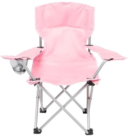 OHS Kids Camping Chair Pink, Outdoor Lightweight Comfy Boys Girls Childrens Camping Chair Foldable Picnic Garden Beach Hiking Sturdy Drinks Cup Holder