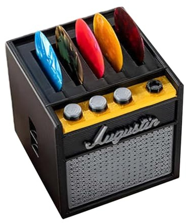 Vitrine de collection de médiators – Boîte de rangement pour médiators, support pour médiators, conteneur pour médiators de style haut-parleur, boîte de rangement pour médiators pour guitariste