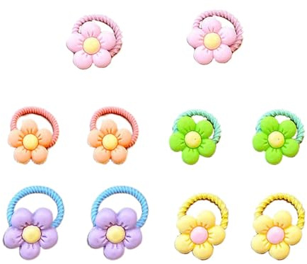 Hårband för babyflickor med – söta blommor hårband för småflickor – elastiska band blommiga hårsnoddar hästsvanshållare tillbehör för kvinnor flickor