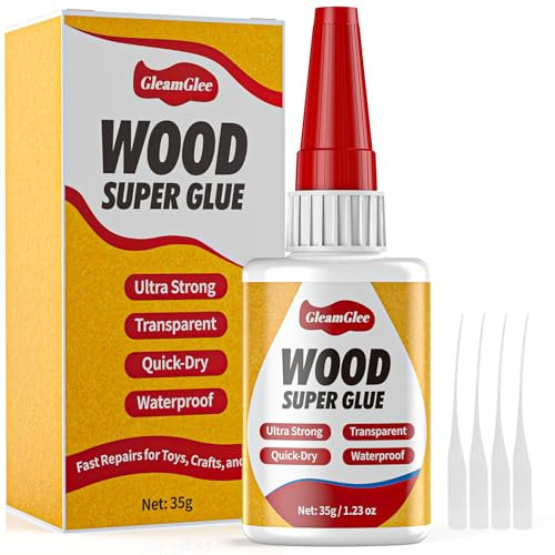 Super Glue for Wood 35g – Clear, Waterproof Adhesive for Furniture Repair, DIY, Crafts– Ultra Strong, Fast-Drying Glue for Wood, Metal, Plastic & More