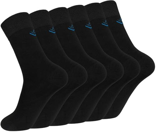 ZAKASA Chaussettes Bambou Hommes Classiques: Chaussettes Bureau Costume en Fibre de Bamboo Homme Ultra Douces Respirantes Anti Transpirante Taille 43-46 Sombre-6 Paires