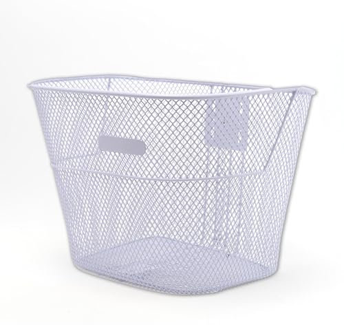 IPEA Fahrradkorb für Vorne aus Metallgeflecht Weiß – 21 x 24 cm – Gepäckträgerkorb für Klassische Fahrräder und Mountainbikes – Leicht, robust, rostfrei – Universeller Aufbewahrungskorb