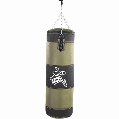 OVAQUIXI Boxningssandsäck Tom Oxford Tyg Boxningspåse med PU Patch Dragkedja Metallkedja 0,6m 1,2m för Karate MMA Kickboxning Hem Gym Training (80 cm)