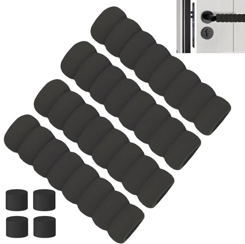 4 stycken dörrhandtagsbuffertar, dörrhandtag skydd silikon dörrhandtag stopp antistatiskt väggskydd dörrhandtag elastiskt dörrhandtagsskydd för rumsdörrar och väggar (svart)