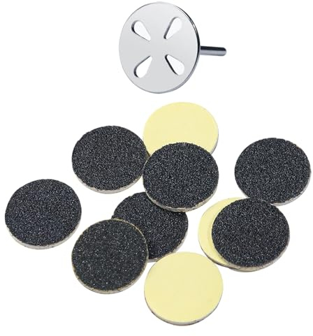Walmeck Papárese de Molinillo de Pie Pedicura Papelada de Lijado Papel de Lija Herramienta de Cuidado del Pie de Callo para los Tacones Agrietados (Rodamiento de 25 mm (superficie plana con)