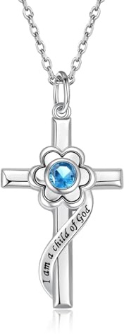 Sterling Silver Opal Blomkors Hänge Dop Första nattvardsgåvor Kvinnor Guddotter Smycken för flickor