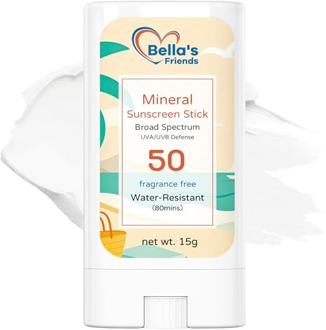 Kids Mineral Sunscreen Stick SPF 50, Face and Body Sunscreen with Zinc Oxide, Reef Safe, Travel Size Sun Care, No-Mess Application, Baby Summer Beach Vacation Essentials for Kids Toddler, 1 Pack