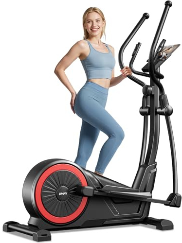 Elliptical Exercise Machine with 15.5 Stride & Heart Rate Grips, Silent Magnetic Elliptical Trainer for Home with 16 Levels Resistance and LCD Monitor,350 LBS Weight Capacity