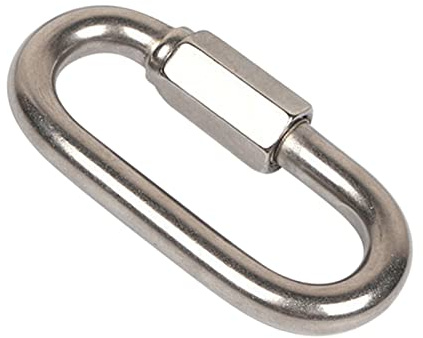 Moschettone, Moschettone di sicurezza for attrezzatura da arrampicata, con maglie rapide multifunzionali in acciaio inossidabile, chiusura a vite, anello collegamento a catena e fibbia(M4)