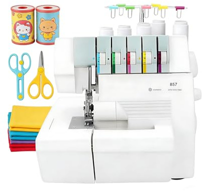 Máquina de coser Overlocker Serger con capacidad de puntada múltiple, longitud de puntada ajustable y compatibilidad de tela resistente