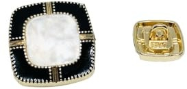 Knappar dekorativa knappar för kläder, sömnadstillbehör och tillbehör, skjortknappar av metall 15 mm för handarbete (Black Square, 25 mm – 10 st)