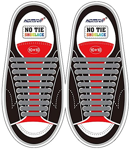 HOMAR No Tie Shoelaces for Kids and Adults Stretch Silicone Elastic No Tie Shoe Laces