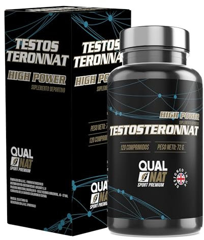 Testosterona Pura para Hombres | Aumenta el Crecimiento Muscular y La Energía | Maca + Zinc | Más Resistencia | Mejora el rendimiento deportivo | 120 Comprimidos | Qualnat