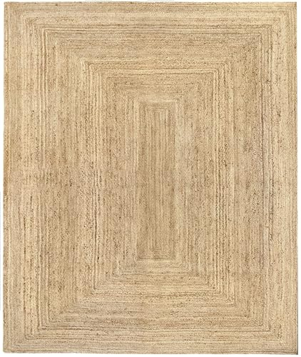 HAMID Rug Jute Alhambra Natural Colour, Jute Rug, Area Rug 100% Jute Fibre Hand Wovem, Braided Rug for Home, Living Room, Floor Carpet..(300x250cm)